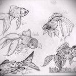 Aranyhal tetoválás vázlata # 459 egy rajz hűvös változata, amely jól használható átalakításra és kis aranyhal tetoválásra