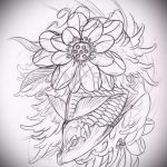 Az aranyhal tetoválás vázlata # 955 egy rajz hűvös változata, amely sikeresen használható haltetoválásként a grafika megváltoztatásához és rajzolásához