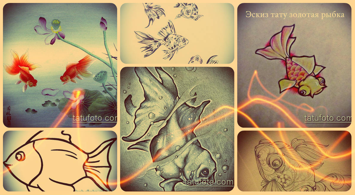 Vázlatok aranyhalas tetoválásokról - eredeti tetoválások gyűjteménye