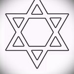 Vázlat a DAVID TATTOO STAR STAR 956 -hoz - a rajz méltó változata, amely sikeresen használható Dávid csillagának könyökén történő feldolgozásához és tetoválásához