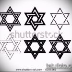 Vázlat a TATTOO STAR OF DAVID 501. számhoz - a rajz hűvös változata, amely jól használható Dávid csillagának a lapockákon történő véglegesítésére és tetoválásként történő alkalmazására.