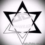 Vázlat a TATTOO STAR OF DAVID №369 -hez - a rajz egyedi változata, amely jól használható a Dávid -csillag körben véglegesítéséhez és tetoválásként történő alkalmazásához