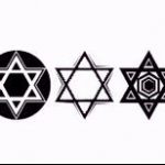 DAVID TATTOO № 376 csillag vázlata - a rajz hűvös változata, amely sikeresen használható a Dávid -csillag tetoválás megváltoztatására és alkalmazására a vállán