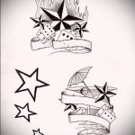 A csillag tetoválás vázlata a kulcscsonton # 230 a minta klassz változata, amely könnyen használható átalakítására és csillagtetoválásként történő alkalmazására a kulcscsonton és a térden