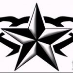 A csillag tetoválás vázlata a kulcscsonton # 978 a minta klassz változata, amely jól használható a lányok kulcscsontjainak feldolgozásához és csillag tetoválásához