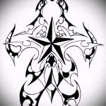 A csillag tetoválás vázlata a kulcscsonton # 344 a minta érdekes változata, amely könnyen használható átalakítására és csillagtetoválásként történő alkalmazására a lányok kulcscsontján