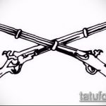 vázlat a katonai tetoválásról, 470. szám - a minta egyedi változata, amely sikeresen használható a vállon katonai tetoválásként történő feldolgozásra és alkalmazásra