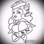 vázlat a katonai tetoválás 129. számáról - a rajz hűvös változata, amely jól használható felülvizsgálathoz és haditengerészeti tetováláshoz