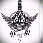 vázlat a 692 -es katonai tetoválásról - a rajz exkluzív változata, amely sikeresen használható a katonai hírszerző denevér tetoválásához és alkalmazásához