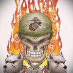 vázlat a 37. számú katonai tetoválásról - a rajz exkluzív változata, amely sikeresen használható a katonai hírszerző denevér tetoválásához és feldolgozásához