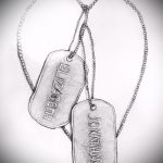 A katonai tetoválási vázlat # 769 egy rajz hűvös változata, amely jól használható átalakítására és alkalmazására, mint sötétkék tetoválás