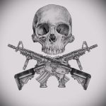 vázlat a 614 számú katonai tetoválásról - a rajz egyedi változata, amely sikeresen használható a haditengerészet tetoválásaként történő feldolgozására és alkalmazására