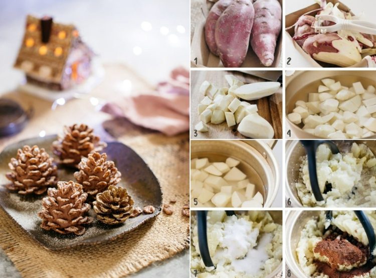 Vyrobte šišky z kukuričných vločiek a s japonskými batátmi