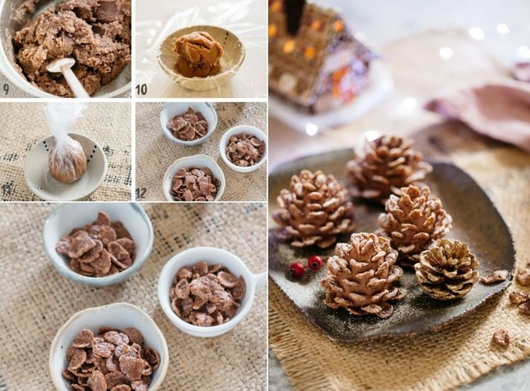 Tinkerové šišky s kukuričnými vločkami a orieškovým krémom - návod, ako to urobiť sami