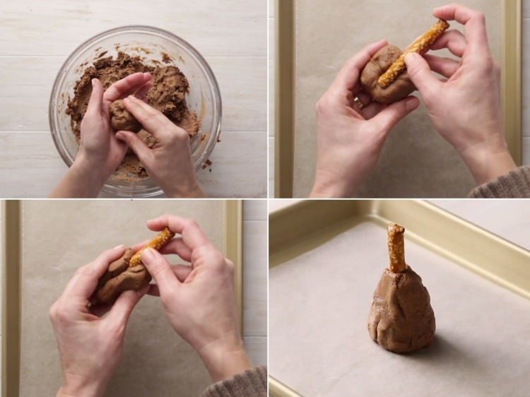 Modelovacia hmota na jedenie a tvarovanie praclíkov do šišiek