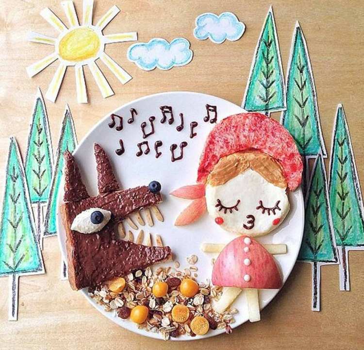 Detské rozprávky ako predloha - Červená čiapočka a veľký zlý vlk jedlo-deti-nápady-narodeniny-rotkaeppchen-vlk