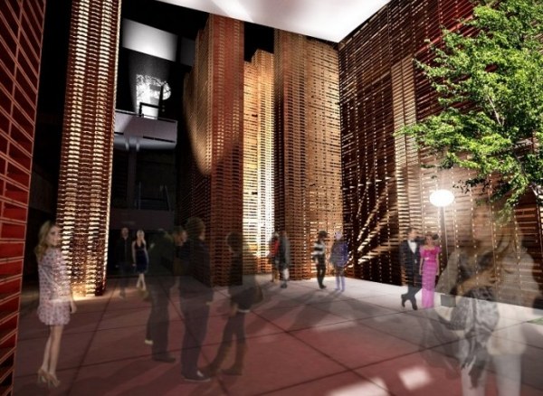 Interiérové drevené palety s drevenou architektúrou Interiérové drevené palety s drevenou architektúrou