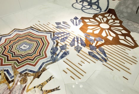 podlahové krytiny obklady stien v štýle budri flower