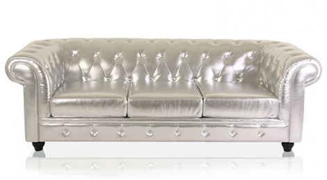 Nábytok v barokovom štýle - strieborná sedačka