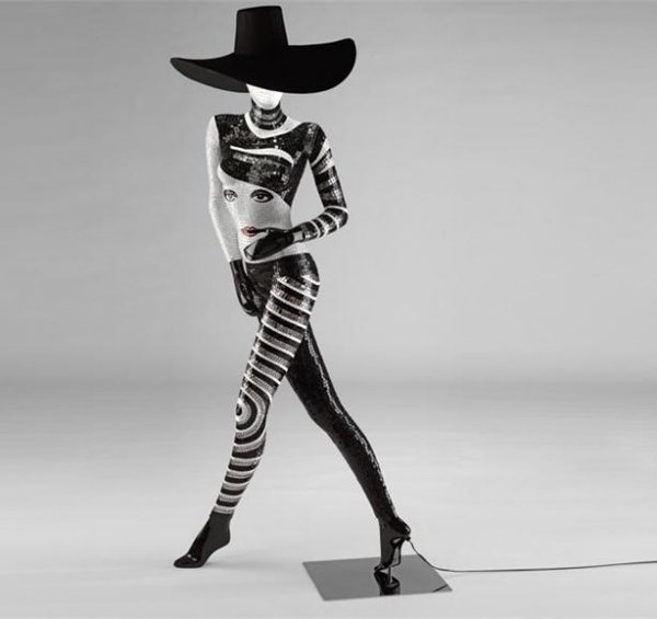 dámska mozaiková nožnicová stojanová lampa kombinácia SICIS Taliansko