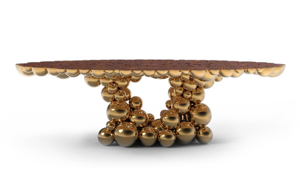 jedálenský stôl newton bocadolobo zlaté mosadzné gule