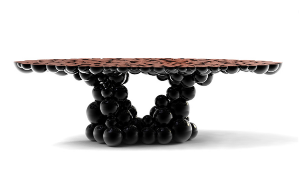 newton jedálenský stôl moderný čierny orech drevo čierne leštené