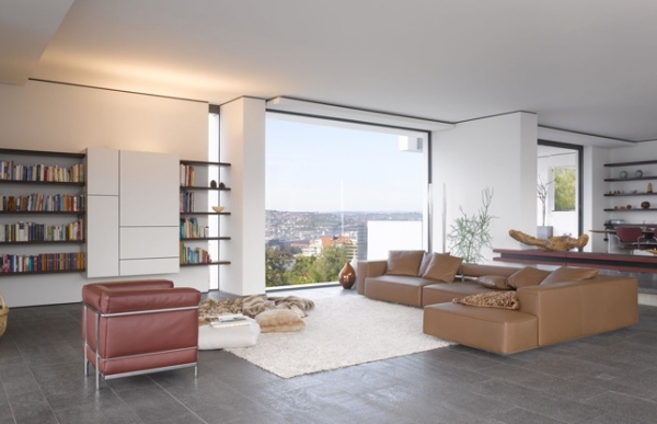 Útulná sedacia súprava-béžový architektonický dom