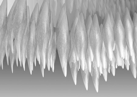 ross lovegrove kozmická oceánska stropná lampa