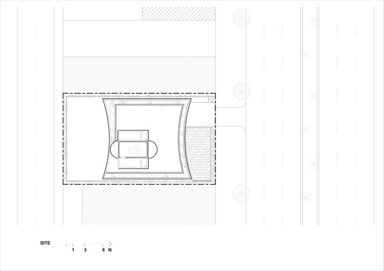 Pohľad zhora na dom s plochou strechou