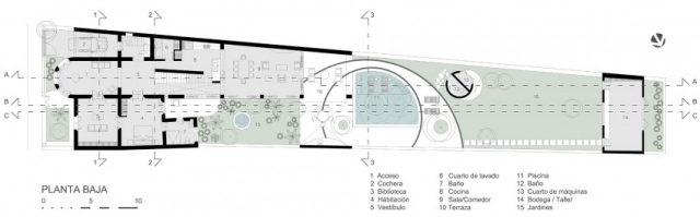 exotická vila so záhradou a bazénom Casa-CP78-úzky pozemok so záhradným bazénom