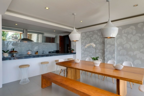 Drevená lavica-moderná kuchyňa Drevená lavica-moderný dizajn kuchyne