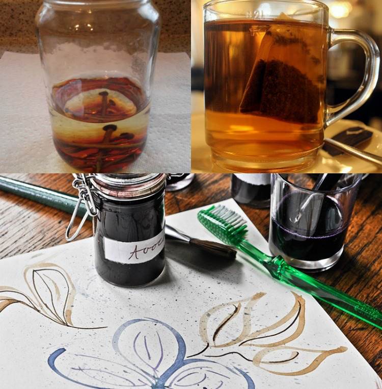 Vyrobte si vlastný atrament z čaju a hrdzavých ihiel Experimenty pre základnú školu-deti-drotár-čaj-atrament-urob si sám