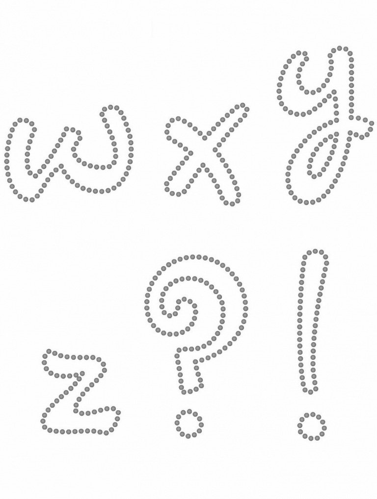 šablóny listov nite obrázky w až z