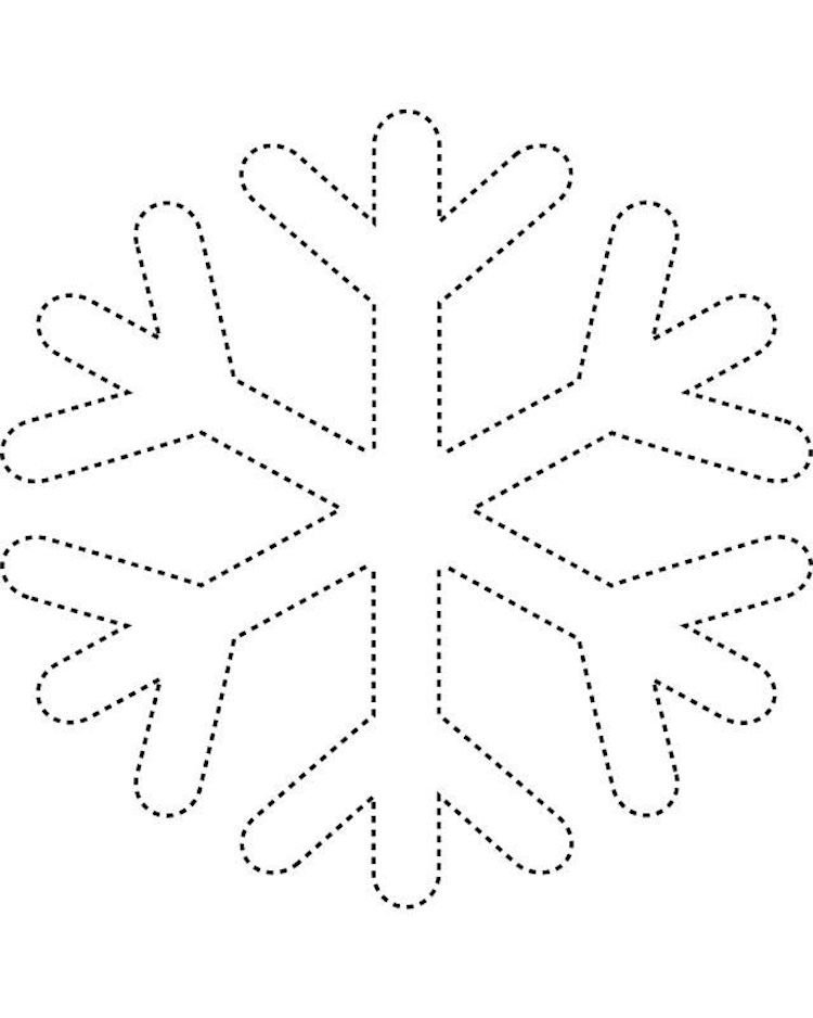 vlákno-obrázky-nechty-šablóna-snehová vločka-zima