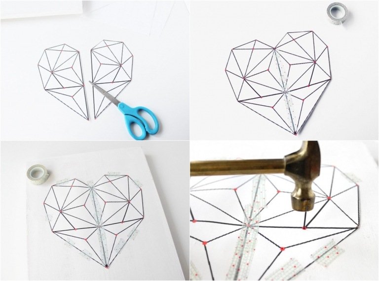 Návod na šablónu obrázka srdca so závitom