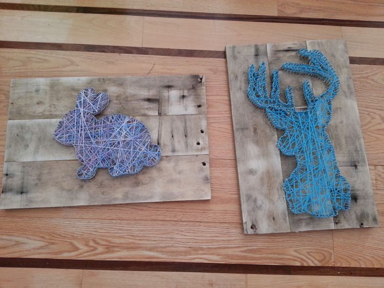 obrázky nití motívy deti zviera králik jeleň