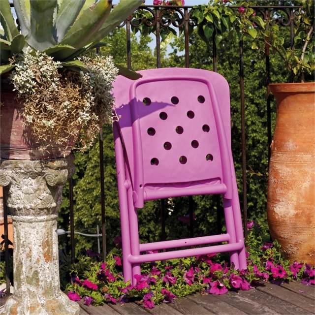 Záhradná stolička skladací dizajn brilantná farba orchideí ZAC Nardi