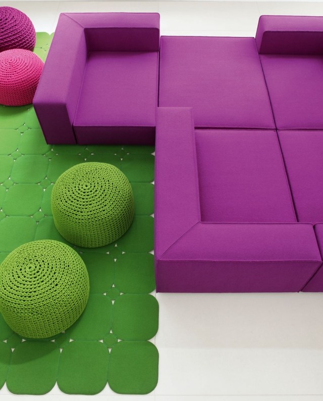 dizajnérsky nábytok modulárna sedačka žiarivá orchidea ATOLLO MINI Paola Lenti