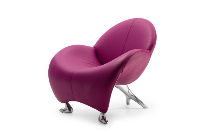 kožené kreslo dizajn žiarivá orchidea PAPAGENO LEOLUX