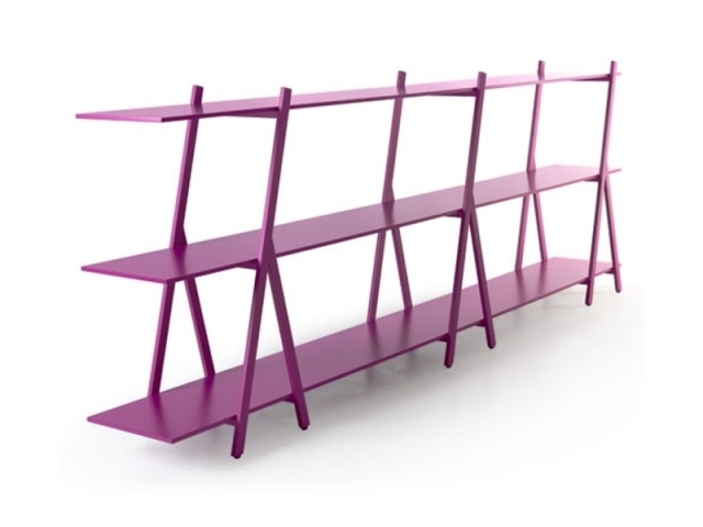 Samostatne stojaca dizajnérska knižnica fialová BRANCH Zilio Aldo