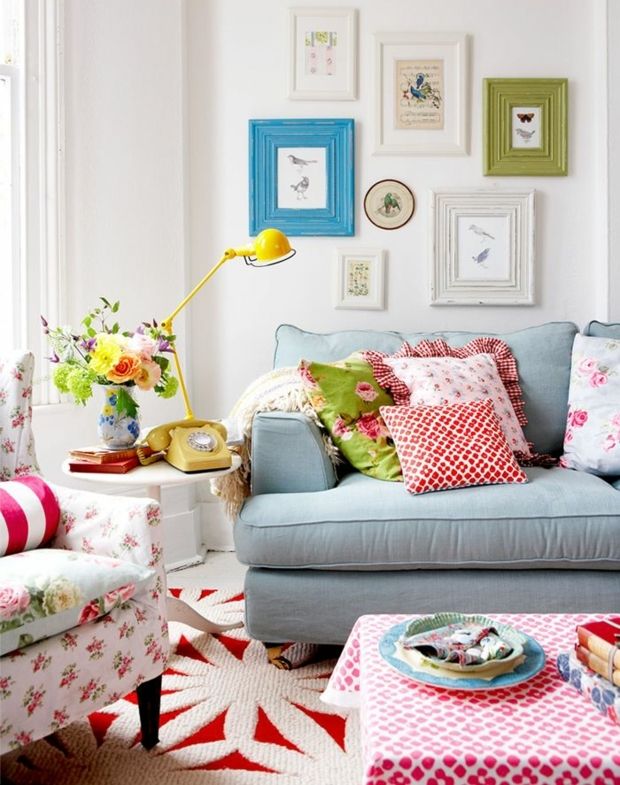 nastavte farebný vzor koberca Zariaďovanie obývačky farebná nástenná dekorácia Shabby Chic