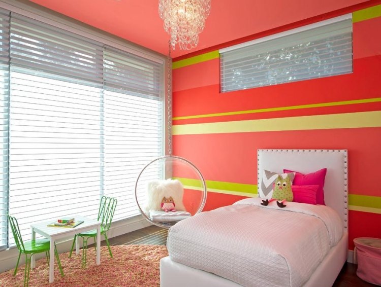 farby-detská izba-oranžovo-žlto-zelené-pruhy
