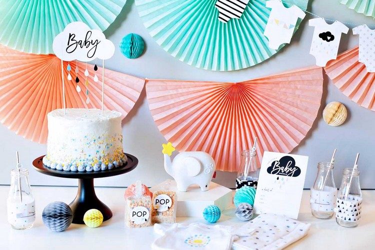 posypeme nápady na dekoráciu steny pre detskú sprchu detské telové girlandy