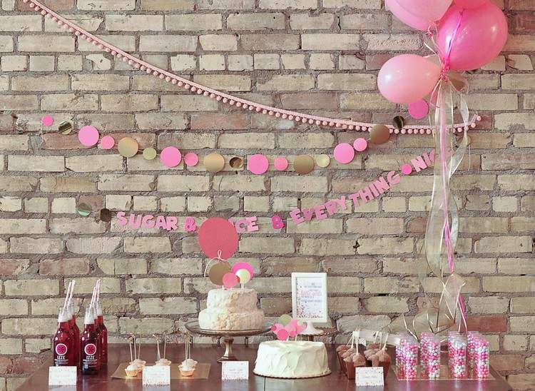 elegantná téma pre detskú sprchu sype ružové zlato