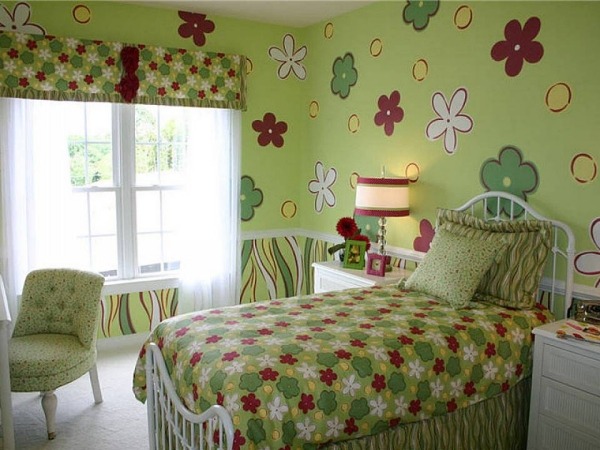 nápady-spálňa-dievča-dizajn-kvety