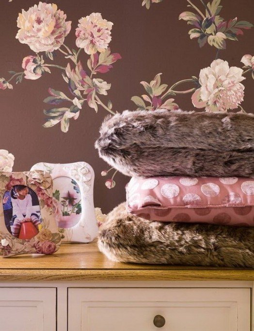 miestnosť pre mládež hnedé tapety ruže izba pre mládež dievča hnedé tapety ruže