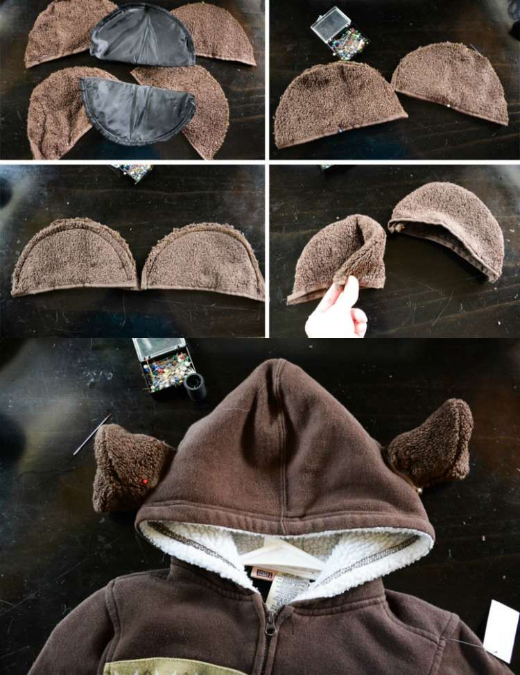 karnevalové kostýmy-deti-urobte si-ľadovú kráľovnú-sven-sveter s kapucňou-uši