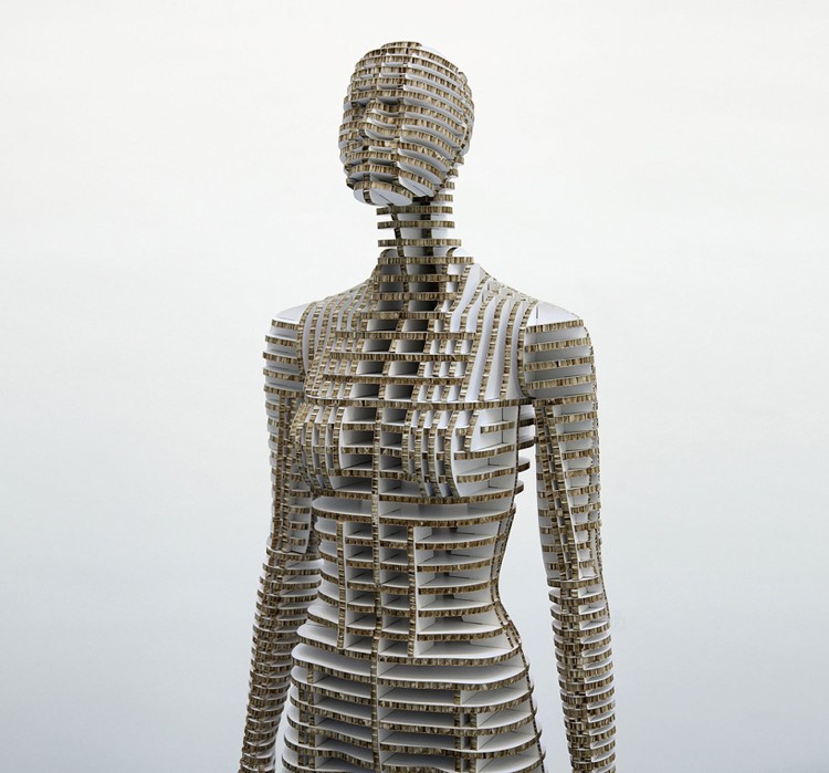 móda-móda-moderné-umenie-výstava-lepenka-štruktúra-figurína