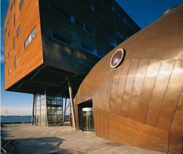 Fasádne obložené systémy domu z medeného materiálu