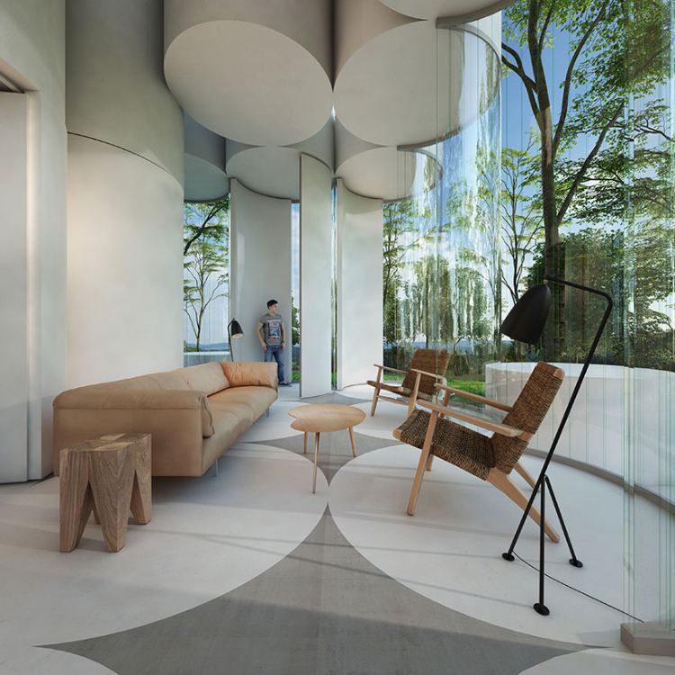 predný dom s oknom vyrobený zo sklenenej podlahovej lampy pohovka konferenčný stolík